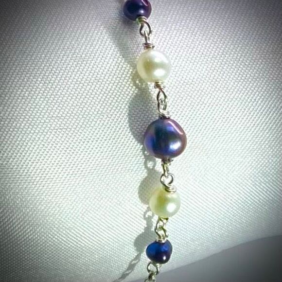 ALWx Sterling 925 Silver & Pearl Bracelet - Picture 3 of 10